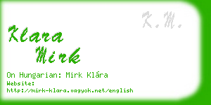klara mirk business card